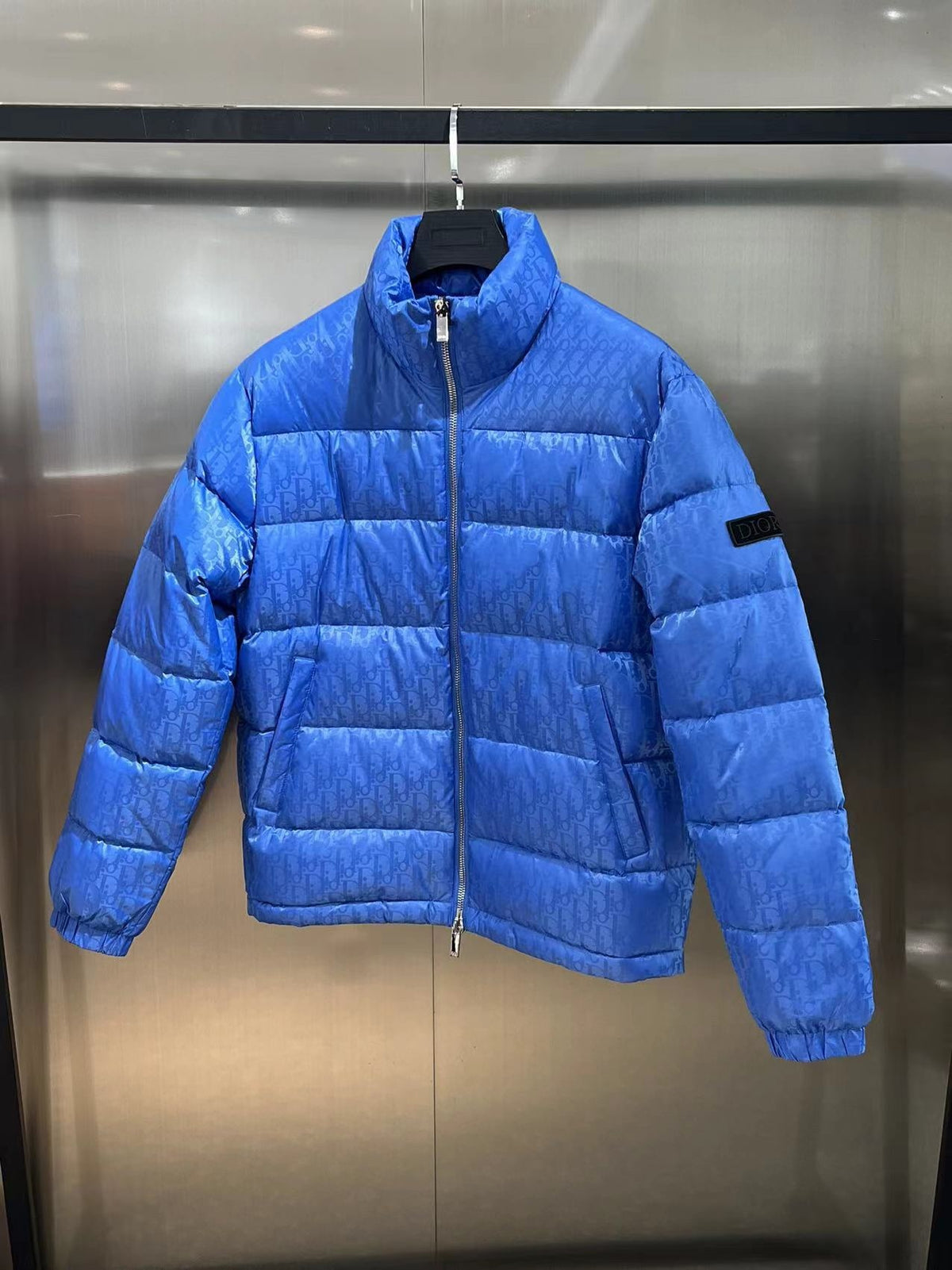 Dior Blue Monogram Quilted Puffer Jacket