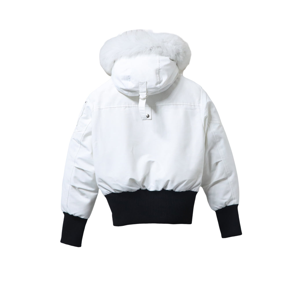 Moose Knuckles Original Debbie Bomber Jacket in White