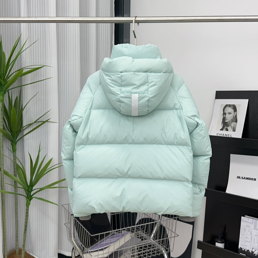 Canada Goose Mint Green Hooded Puffer Jacket with White Badge
