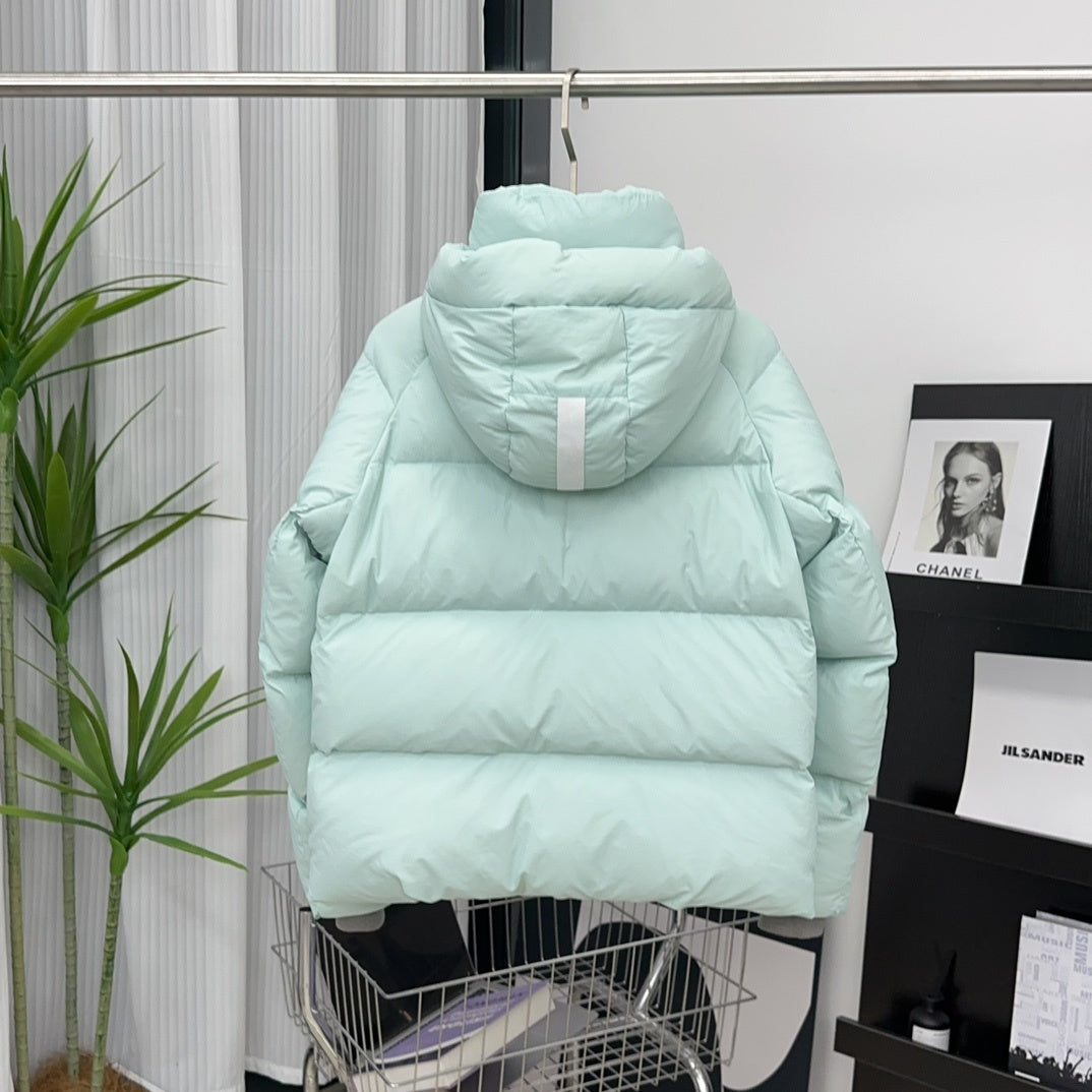 Canada Goose Mint Green Hooded Puffer Jacket with White Badge