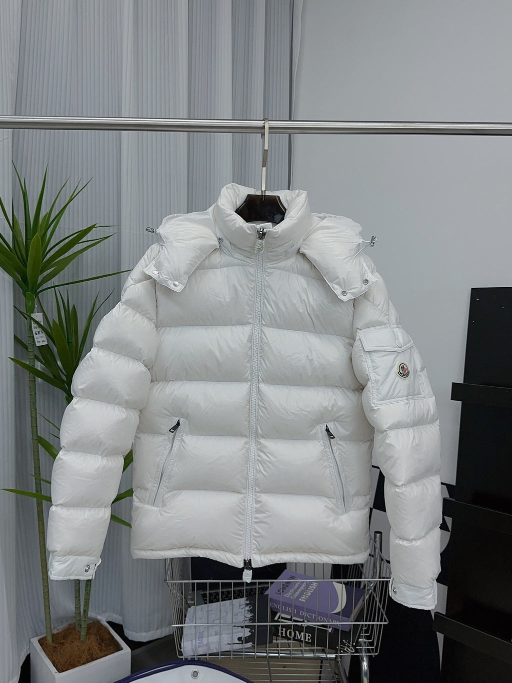 Moncler Maya White Hooded Puffer Jacket
