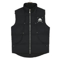 Moose Knuckles Black Stand-Collar Down Vest with Metal Logo