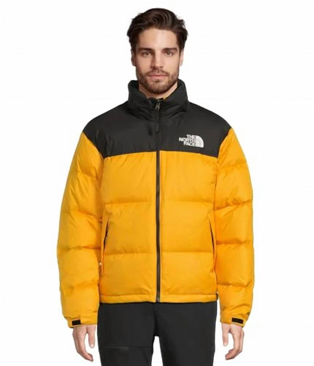 The North Face Yellow & Black Unisex Stand-Collar Down Jacket