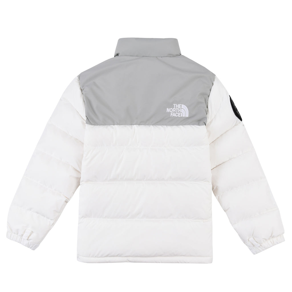 The North Face 1992 White & Gray Stand-Collar Down Puffer Jacket