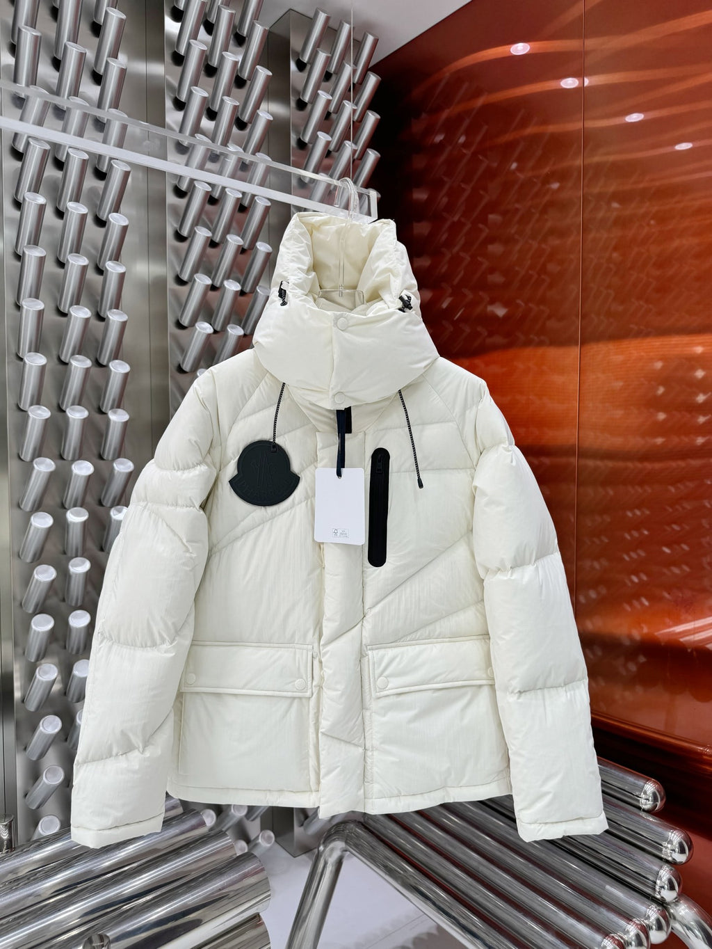 Moncler Genius White Hooded Down Puffer Jacket