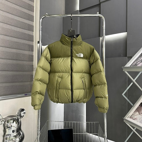 The North Face Olive Green 90s-Inspired Stand-Collar Puffer Jacket