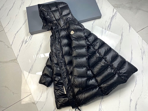 Moncler Black Long Hooded Down Puffer Coat