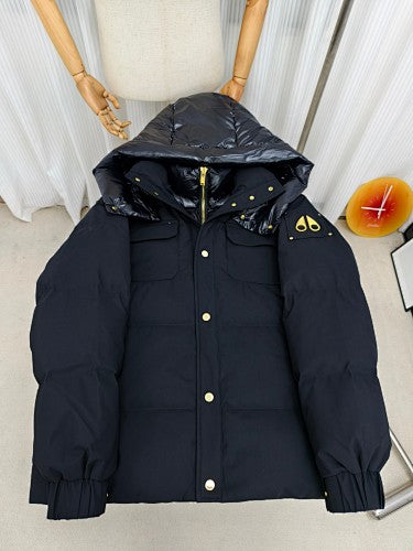 Moose Knuckles Black Unisex Glossy-Hood Puffer Jacket