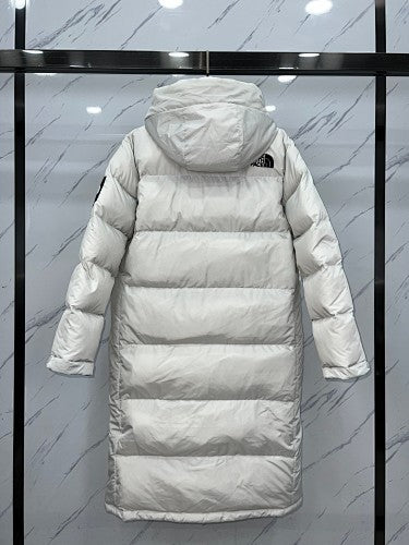 The North Face White Unisex Long Hooded Puffer Coat