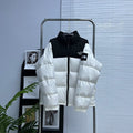 The North Face White & Black Wide-Quilted Puffer Jacket