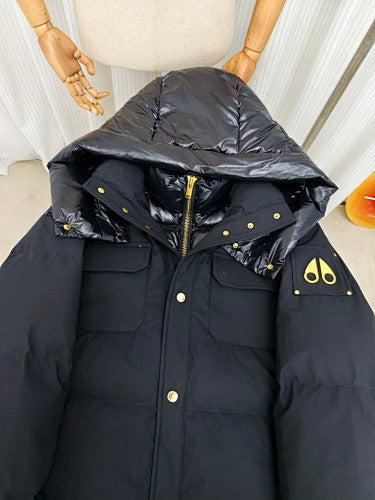 Moose Knuckles Black Unisex Glossy-Hood Puffer Jacket