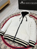 Moose Knuckles Cream Hooded Sherpa Fleece Jacket