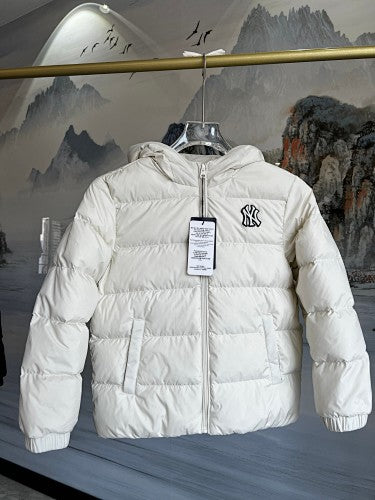 MLB New York Yankees Kids' White Hooded Puffer Jacket