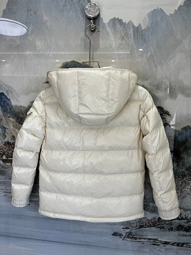 Moncler Kids' Cream White Hooded Down Puffer Jacket
