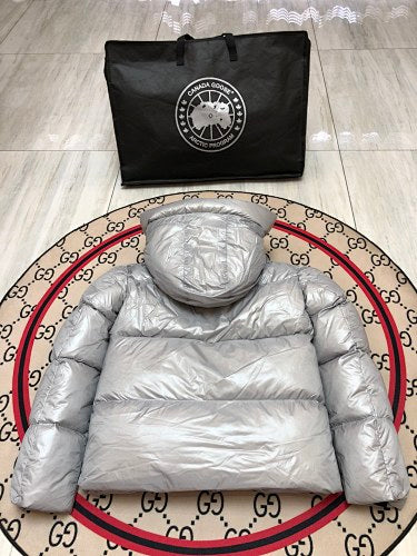 Canada Goose Crofton 2252 Silver Hooded Down Jacket