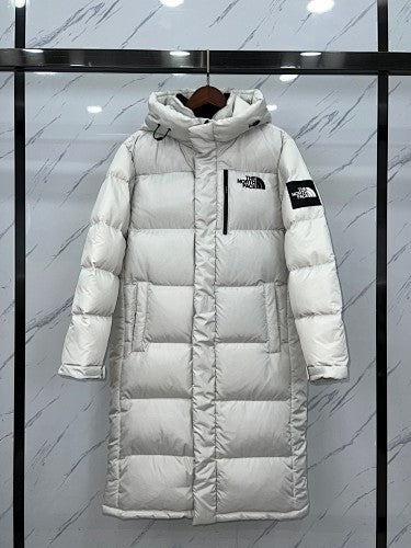 The North Face White Unisex Long Hooded Puffer Coat