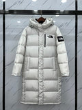 The North Face White Unisex Long Hooded Puffer Coat