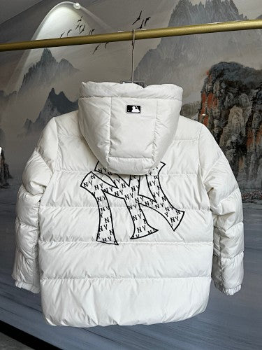 MLB New York Yankees Kids' White Hooded Puffer Jacket