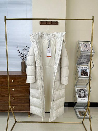 lululemon Wunder Puff Women's White Long Hooded Puffer Coat