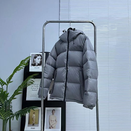 The North Face Gray Hooded Down Puffer Jacket
