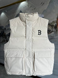 MLB Boston Red Sox White Unisex Stand-Collar Down Vest