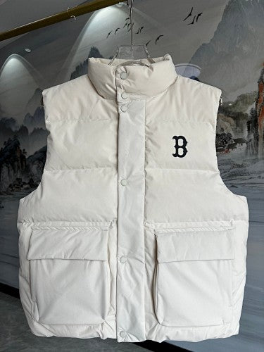 MLB Boston Red Sox White Unisex Stand-Collar Down Vest