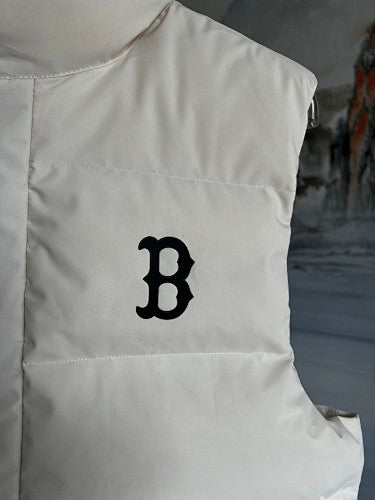 MLB Boston Red Sox White Unisex Stand-Collar Down Vest