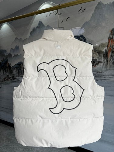 MLB Boston Red Sox White Unisex Stand-Collar Down Vest