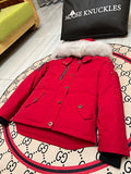 Moose Knuckles Women's Red Fur-Trim Hooded Parka