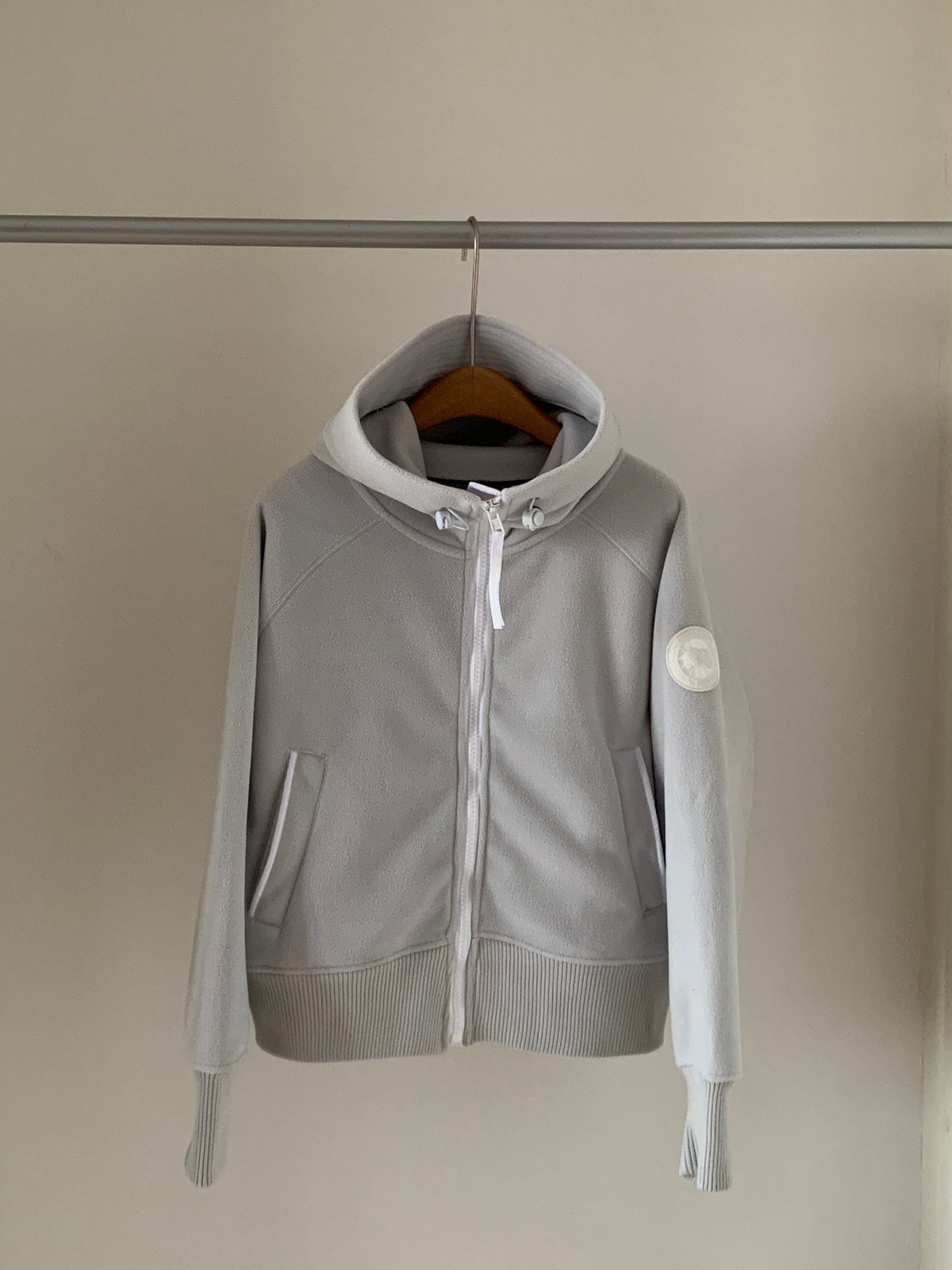 Canada Goose Light Gray Full-Zip Fleece Hoodie