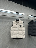 Canada Goose Cream Quilted Vest with Black Logo Patch
