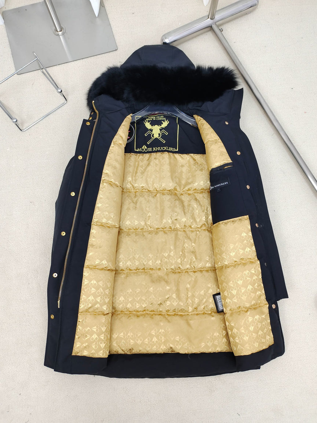 Moose Knuckles Women's Long Parka with Plush Hood Trim