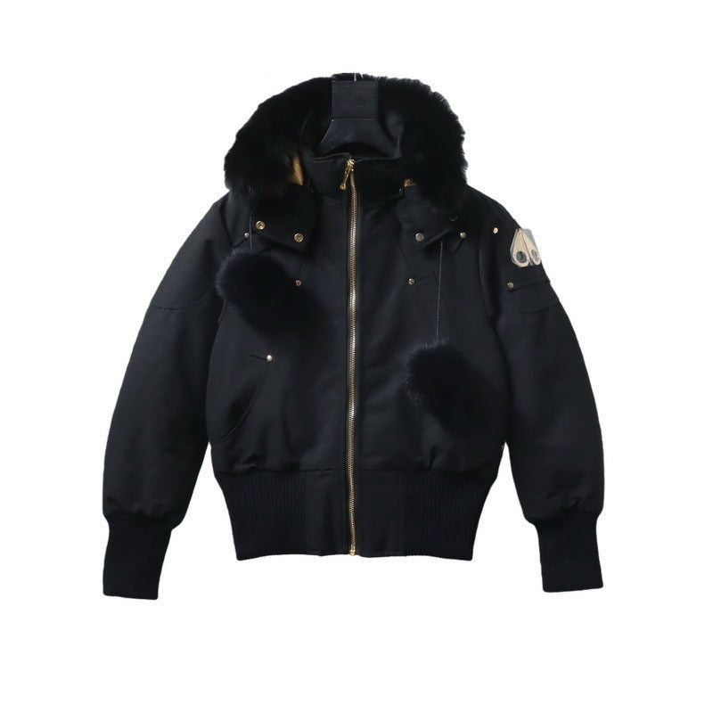 Moose Knuckles Gold Debbie Bomber 03 Down Jacket in Black