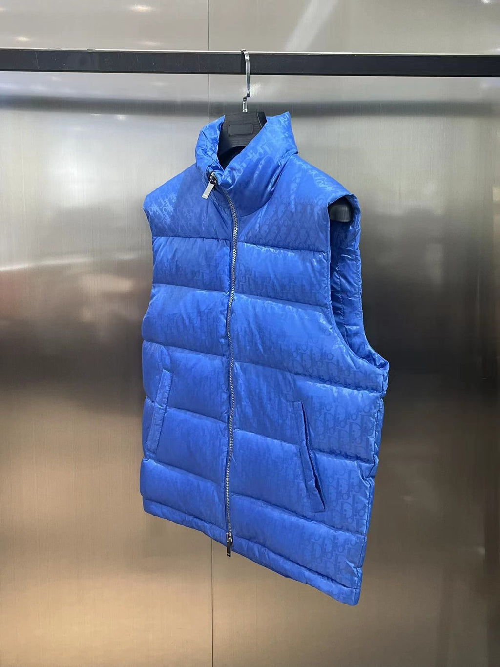 Dior Blue Monogram Quilted Puffer Vest