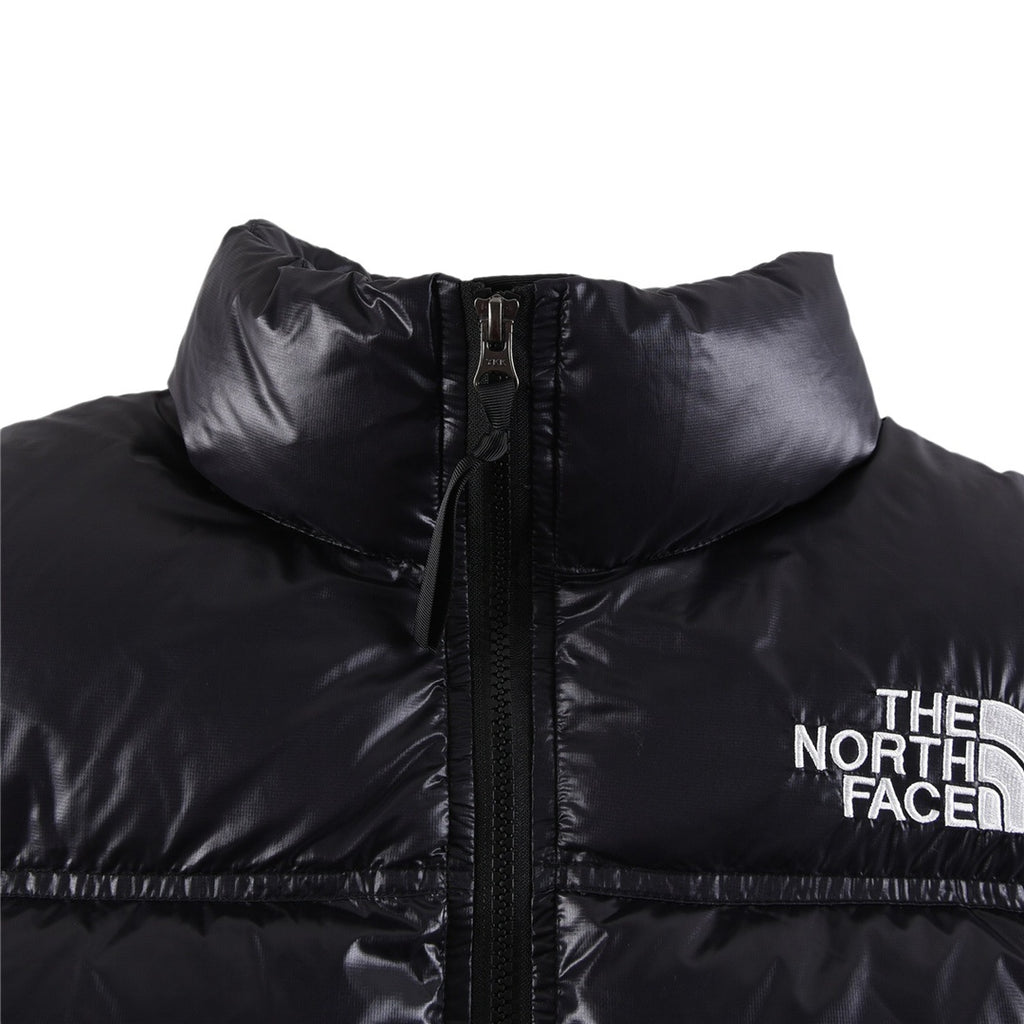 The North Face Black Glossy Cropped Puffer Jacket