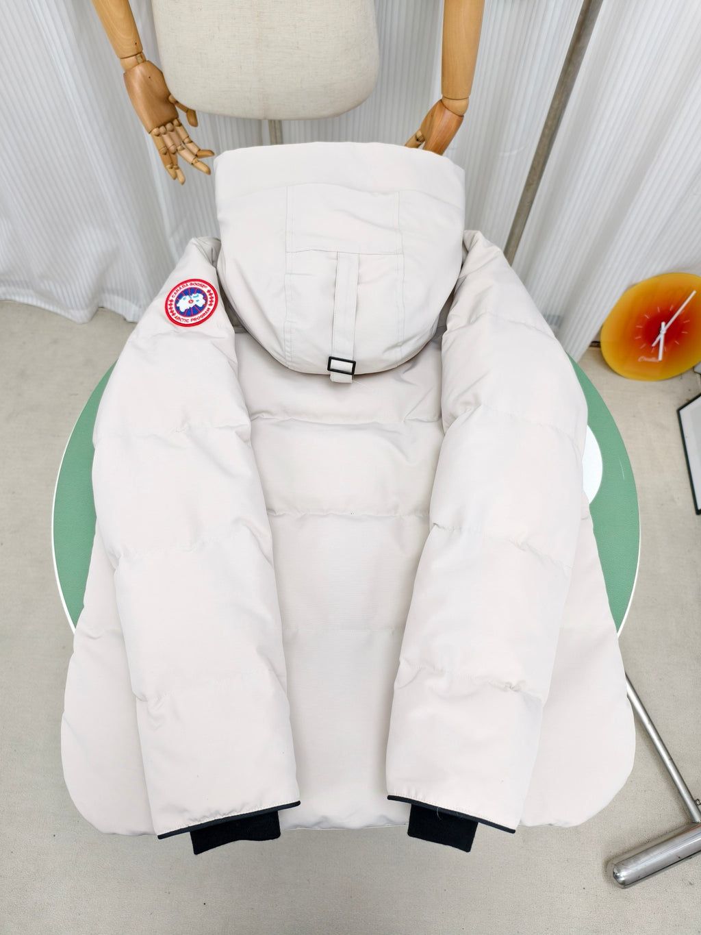 Canada Goose Wyndham White Fur-Trim Hooded Down Jacket