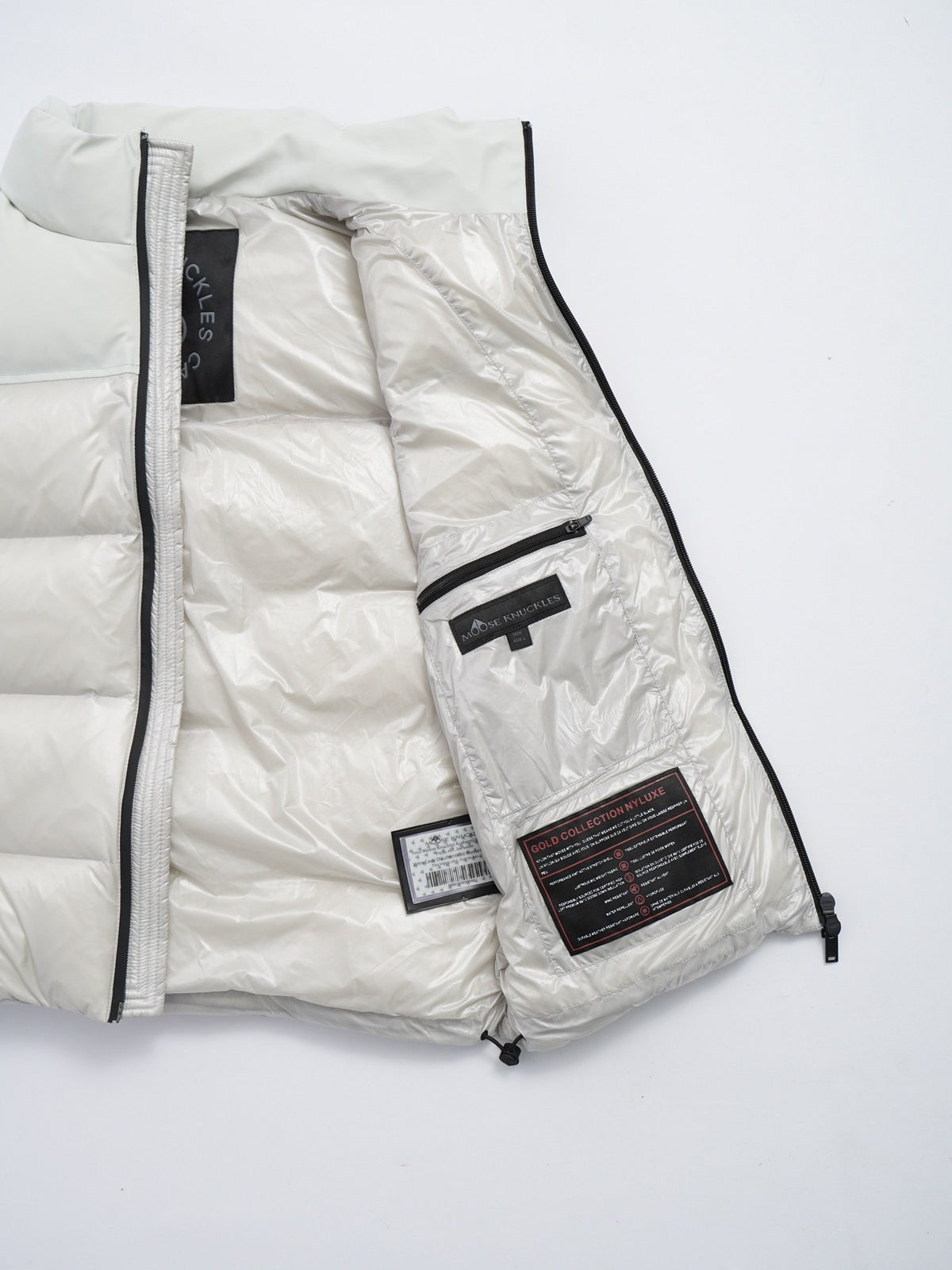 Moose Knuckles White Unisex Stand-Collar Down Puffer Vest