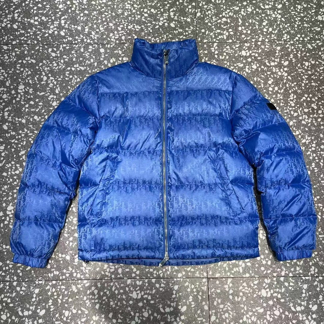 Dior Blue Monogram Quilted Puffer Jacket