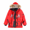 Canada Goose Red Utility Parka with Plush-Trimmed Hood