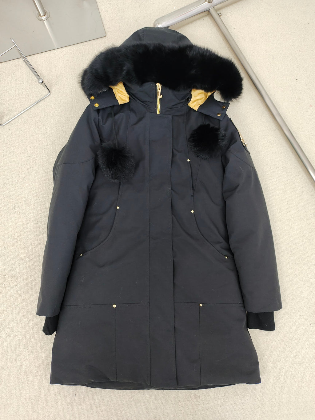 Moose Knuckles Women's Long Parka with Plush Hood Trim