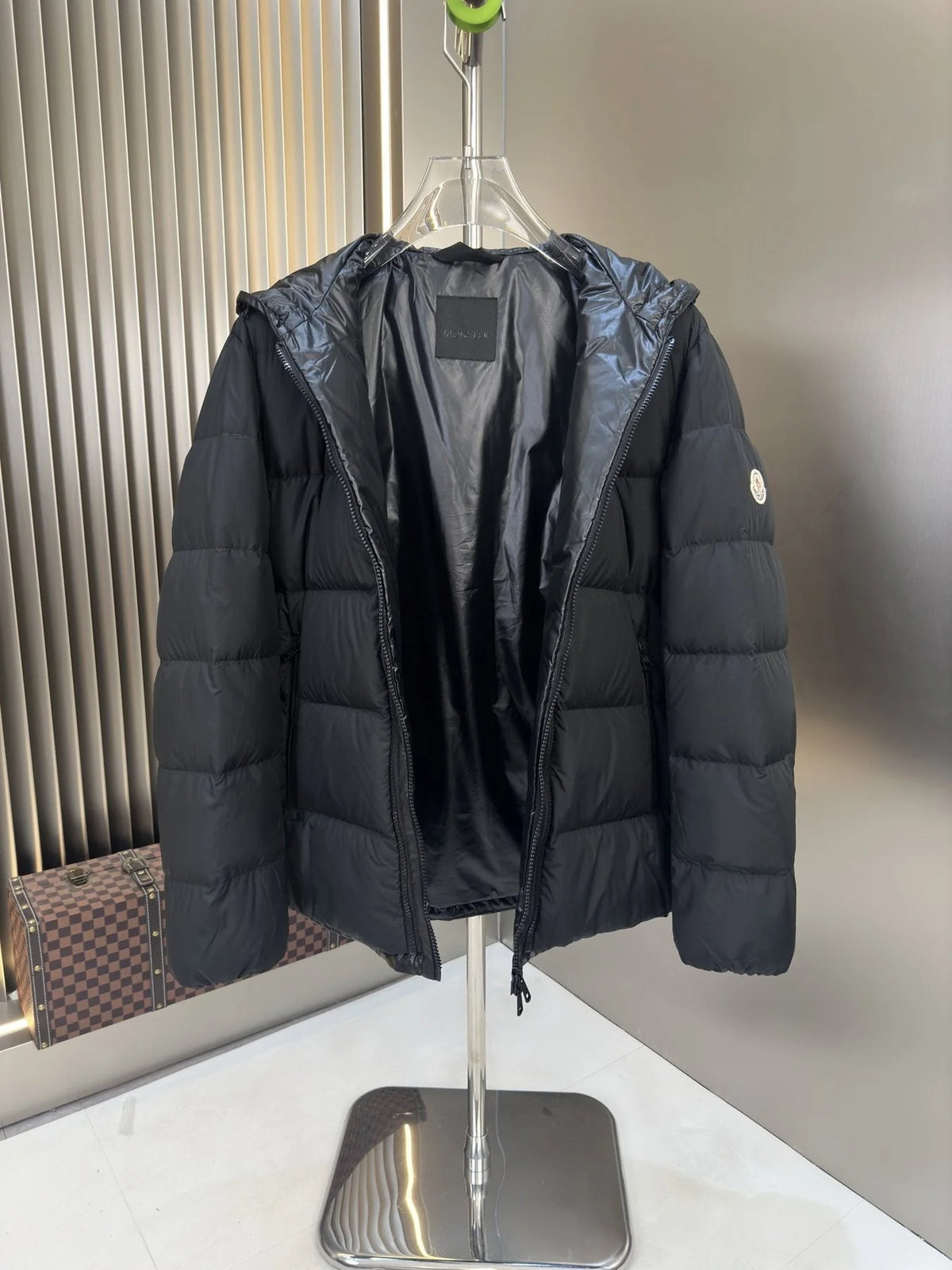 Moncler Black Layered-Look Hooded Puffer Jacket
