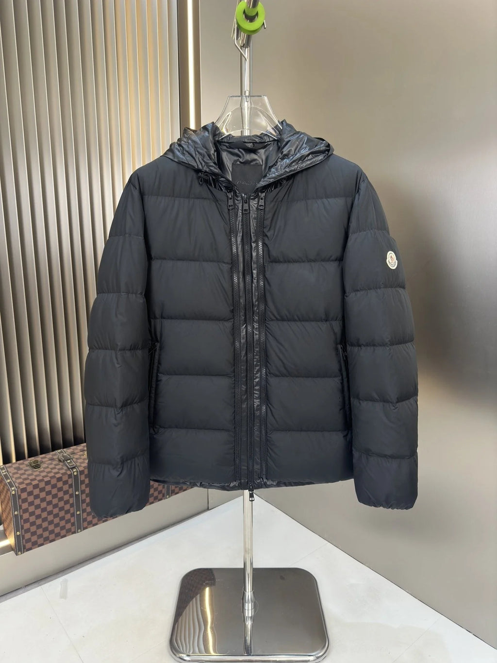 Moncler Black Layered-Look Hooded Puffer Jacket
