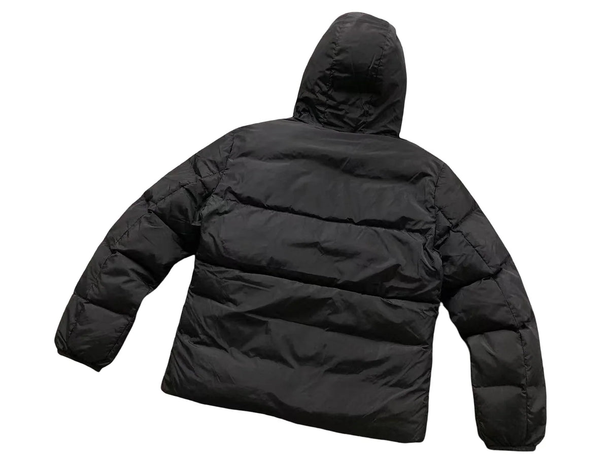 Moncler Black Logo-Trim Hooded Down Puffer Jacket