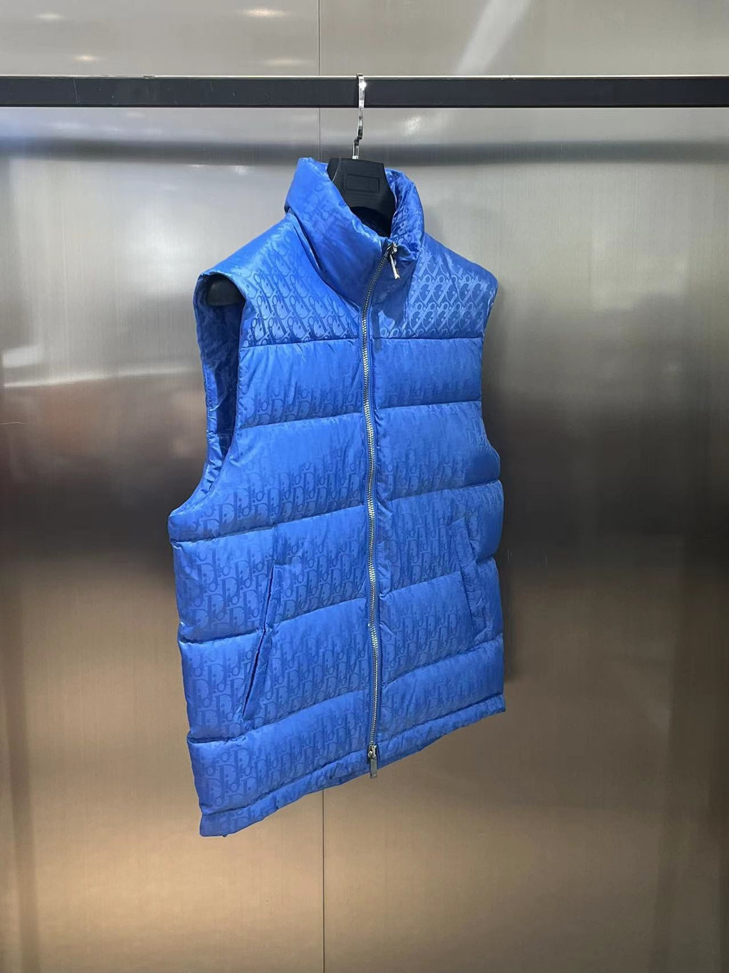 Dior Blue Monogram Quilted Puffer Vest