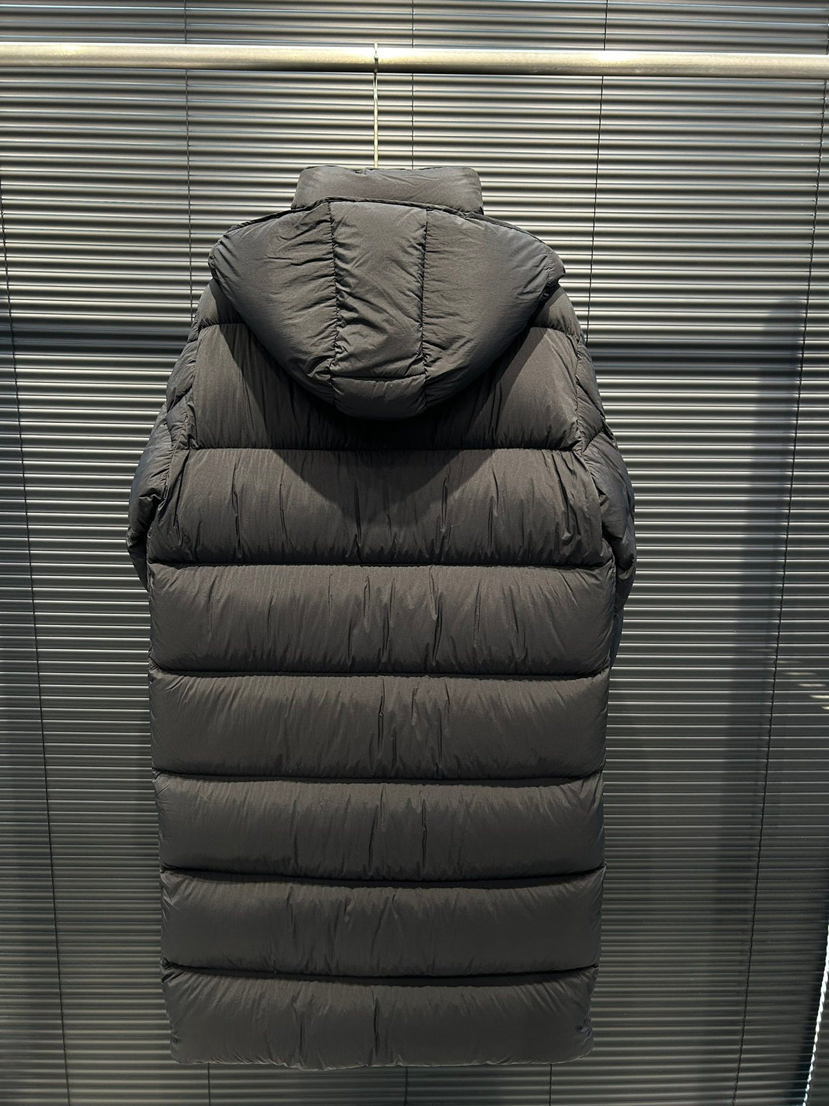 Moncler Matte Black Long Hooded Puffer Coat