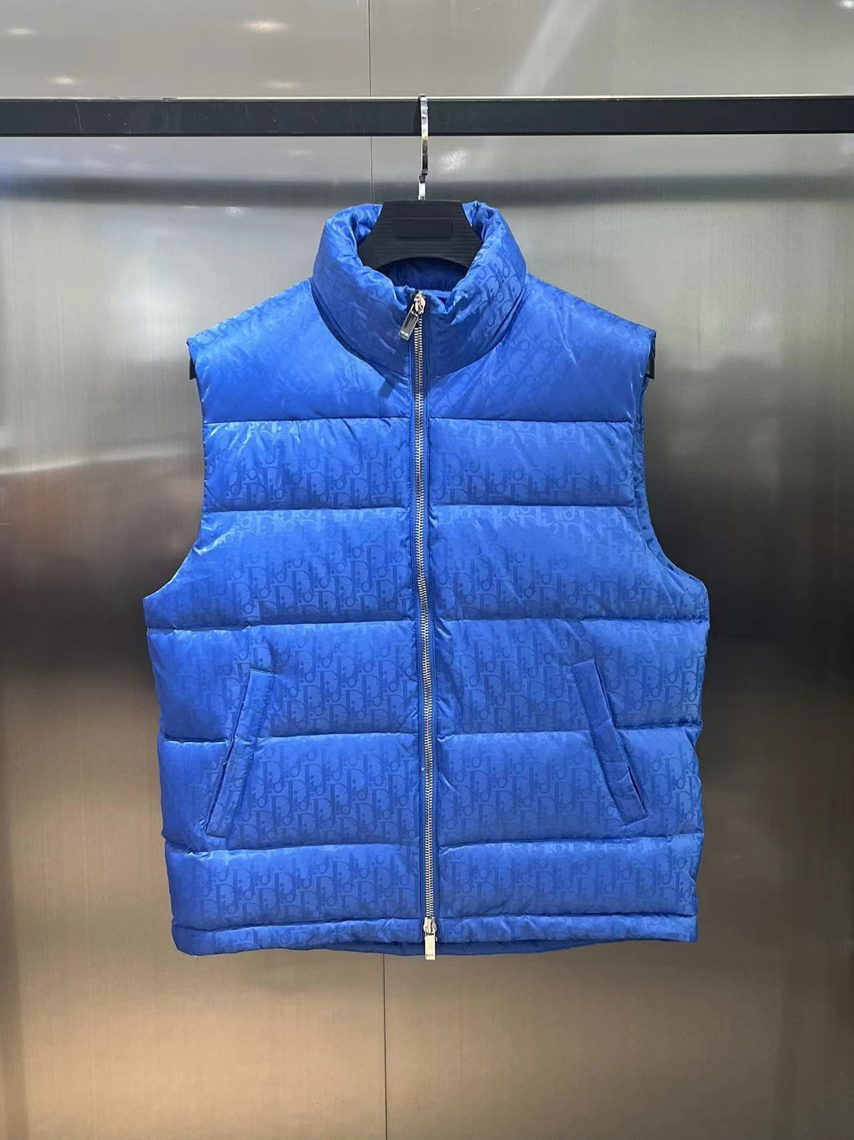 Dior Blue Monogram Quilted Puffer Vest