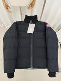 Canada Goose Black Quilted Jacket with Ribbed Stand Collar