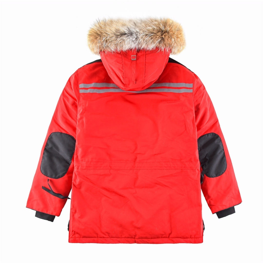 Canada Goose Red Utility Parka with Plush-Trimmed Hood