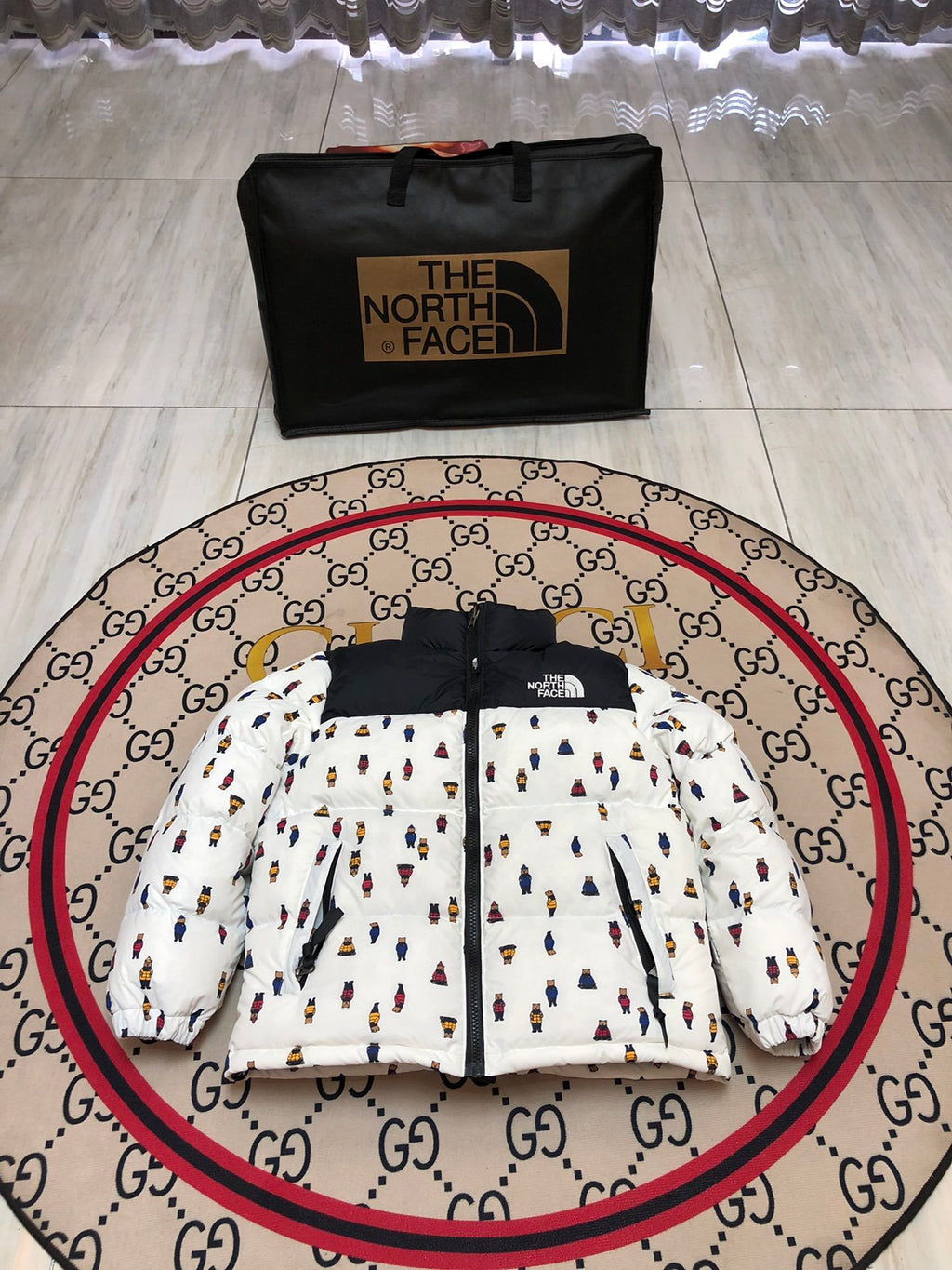 The North Face 1996 Kids' White Character-Print Down Jacket