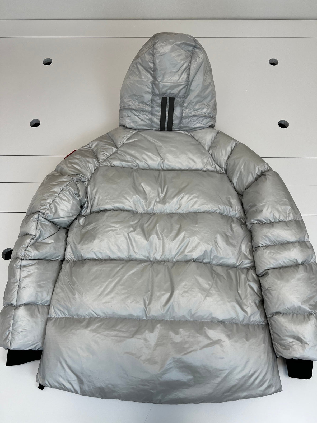 Canada Goose Women's Silver Hooded Puffer Jacket